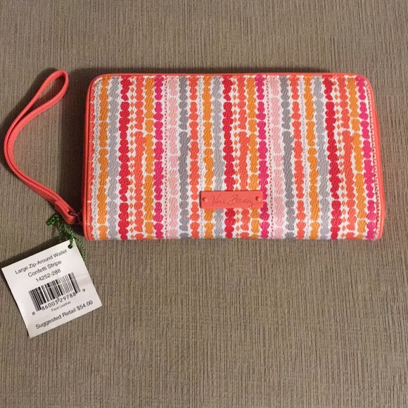 Vera Bradley Handbags - Vera Bradley Zip-Around Wallet in Confetti Stripe